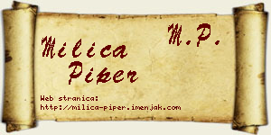 Milica Piper vizit kartica